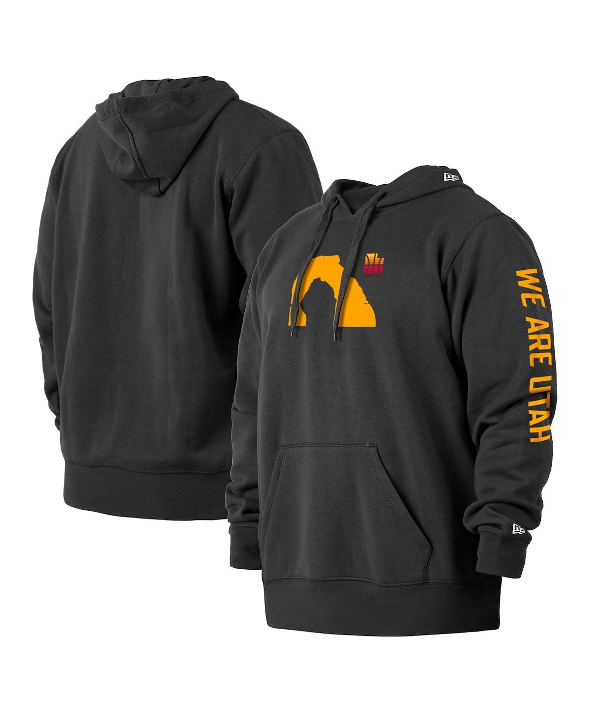 NEW ERA MEN'S NEW ERA BLACK UTAH JAZZ 2021/22 CITY EDITION BIG AND TALL PULLOVER HOODIE 