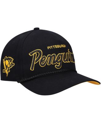 Men's '47 Black Pittsburgh Penguins Crosstown Script Hitch Snapback Hat ...