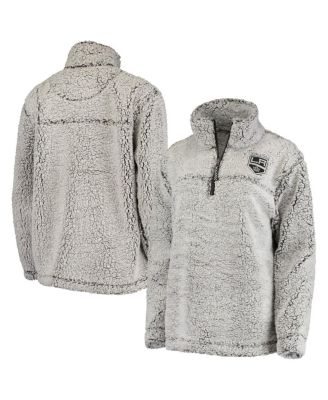 Women's Gray Los Angeles Kings Sherpa Quarter-Zip Pullover Jacket