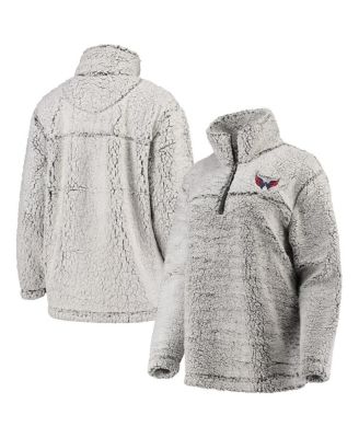 Women's Gray Washington Capitals Sherpa Quarter-Zip Pullover Jacket