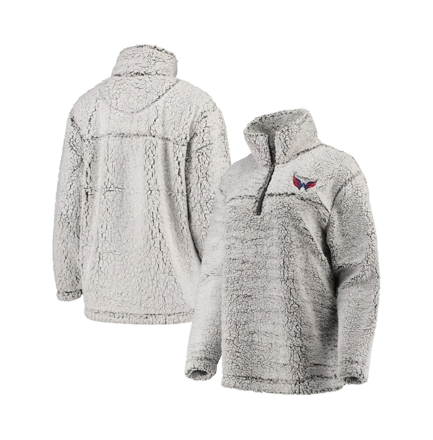 Женская куртка G-III 4Her by Carl Banks Gray Washington Capitals Sherpa Quarter-Zip Pullover — фото 2