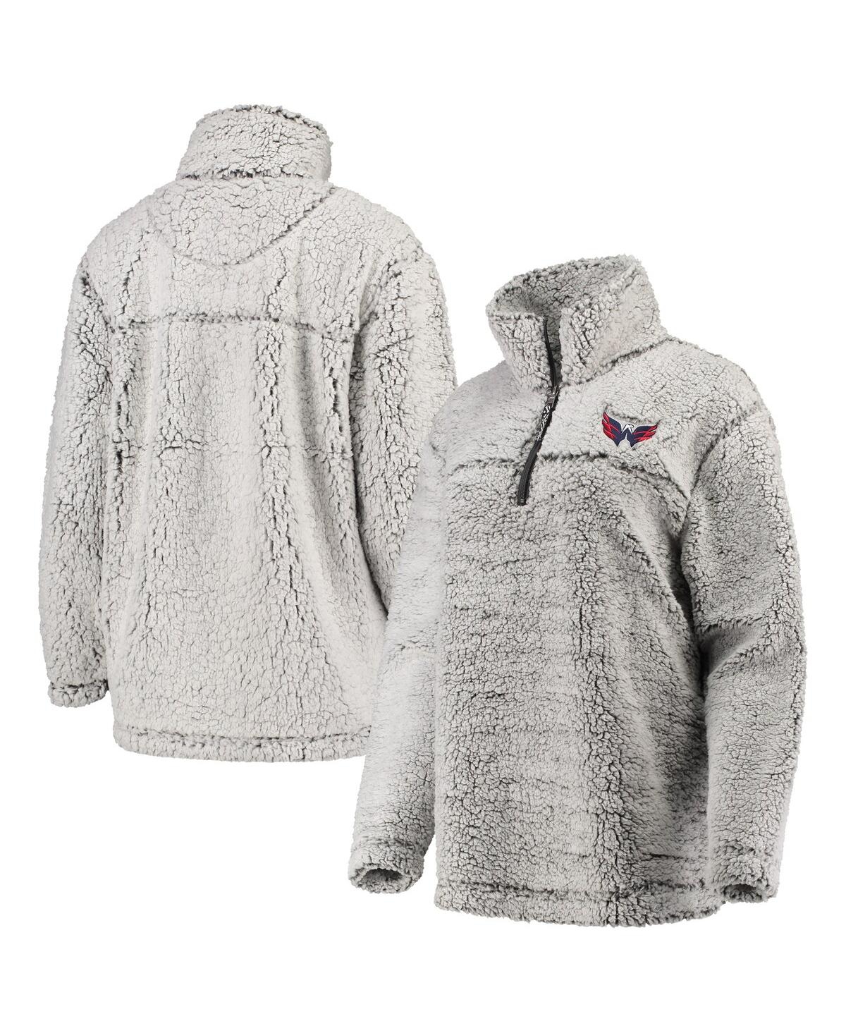 Women's G-iii 4Her by Carl BanksWashington Capitals Sherpa Quarter-Zip Pullover Jacket - Gray