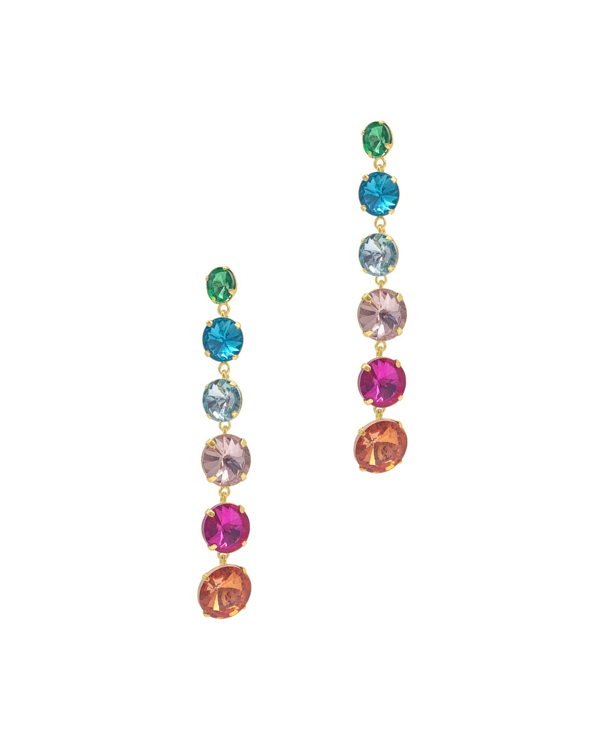 Multicolor Drop Earrings - Pink