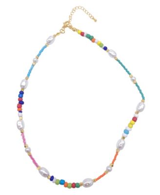 ADORNIA Freshwater Pearl and Color Mix Beaded Necklace - Macy's