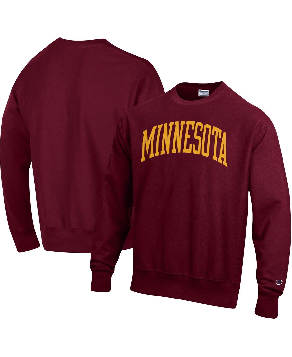 Men's ChampionMinnesota Golden Gophers Arch Reverse Weave Pullover Sweatshirt - Maroon
