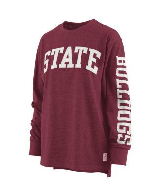 Women's Maroon Mississippi State Bulldogs Two-Hit Canyon Long Sleeve T-shirt