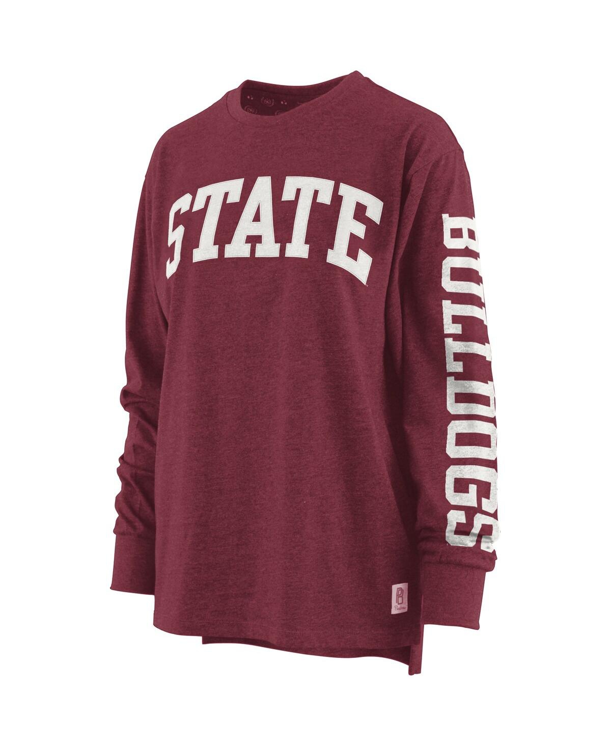 Women's PressboxMississippi State Bulldogs Two-Hit Canyon Long Sleeve T-shirt - Maroon