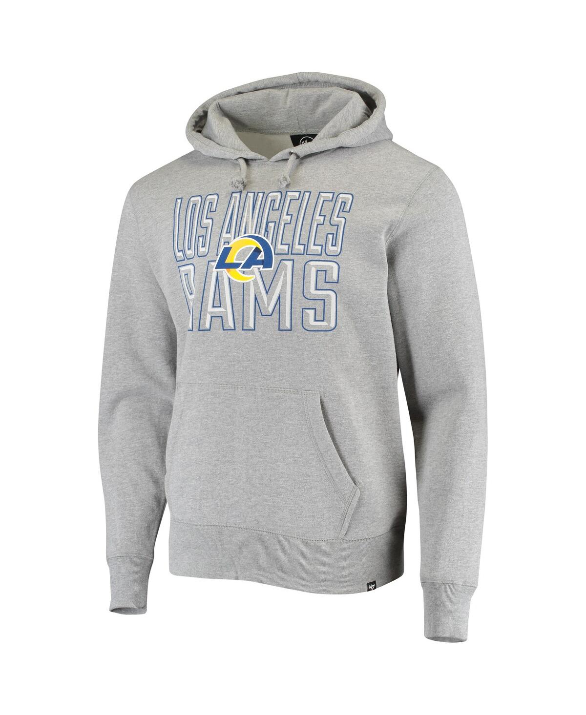 Shop 47 Brand Men's ' Heathered Gray Los Angeles Rams Bevel Pullover Hoodie