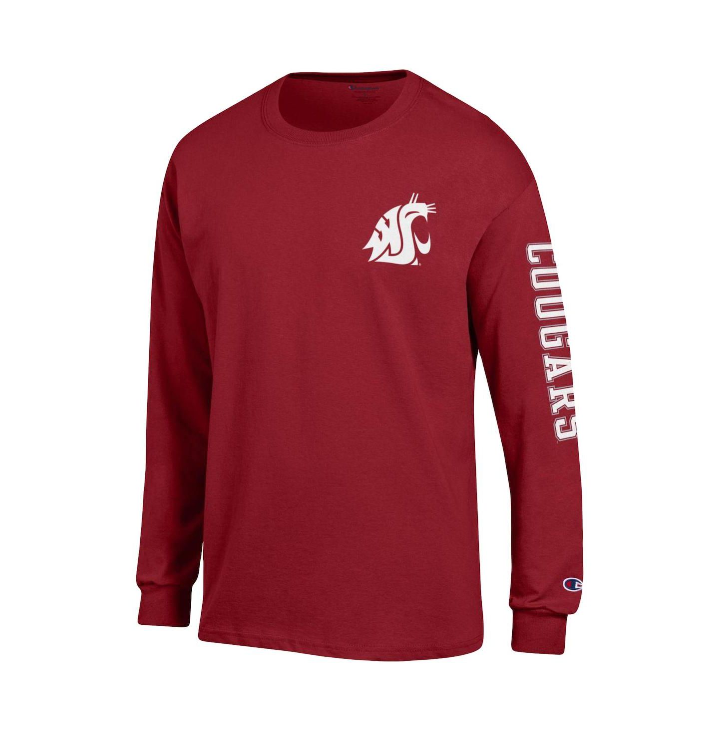 Мужская футболка Champion Crimson Washington State Cougars Team Stack Long Sleeve — фото 3