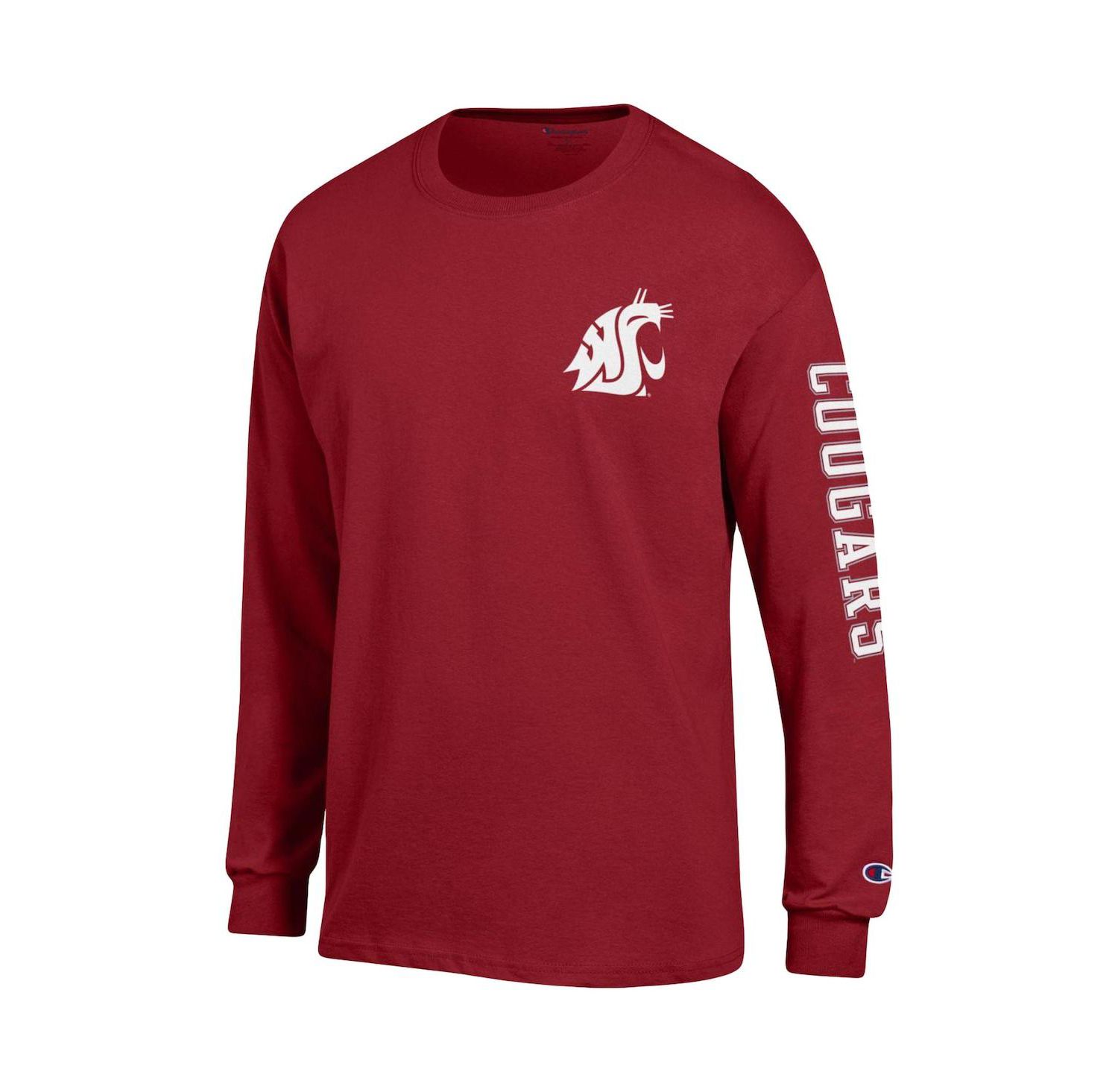 Men's Crimson Washington State Cougars Team Stack Long Sleeve T-shirt