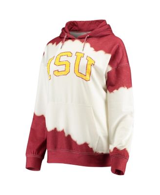 Women's White, Cardinal Iowa State Cyclones For The Fun Double Dip-Dyed Pullover Hoodie