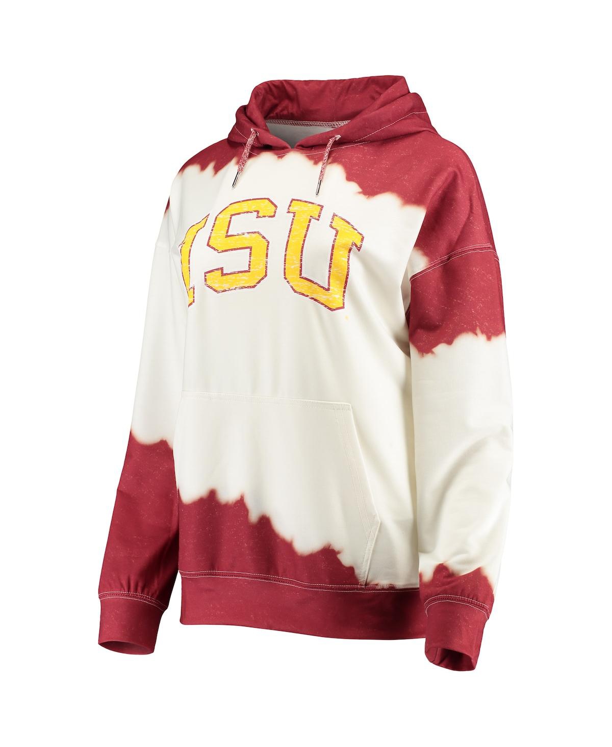 Gameday Couture Women's  White, Cardinal Iowa State Cyclones For The Fun Double Dip-dyed Pullover Hoo In White,cardinal