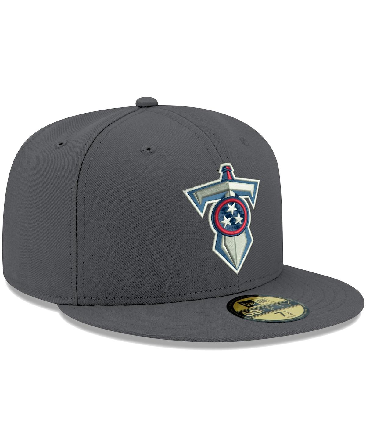 Shop New Era Men's  Graphite Tennessee Titans Alternate Logo Storm Ii 59fifty Fitted Hat