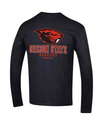 Men's Black Oregon State Beavers Team Stack Long Sleeve T-shirt