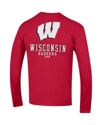 Men's Red Wisconsin Badgers Team Stack Long Sleeve T-shirt