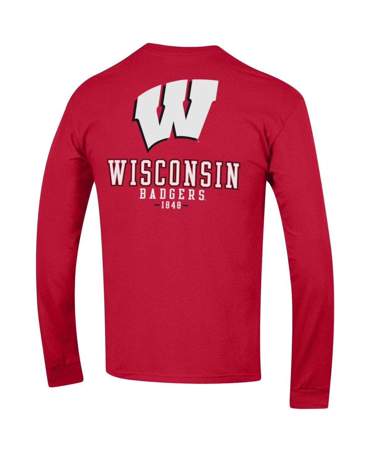 Men's ChampionWisconsin Badgers Team Stack Long Sleeve T-shirt - Red