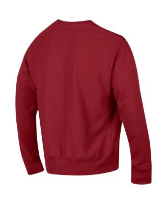Men's Crimson Alabama Crimson Tide Arch Reverse Weave Pullover Sweatshirt