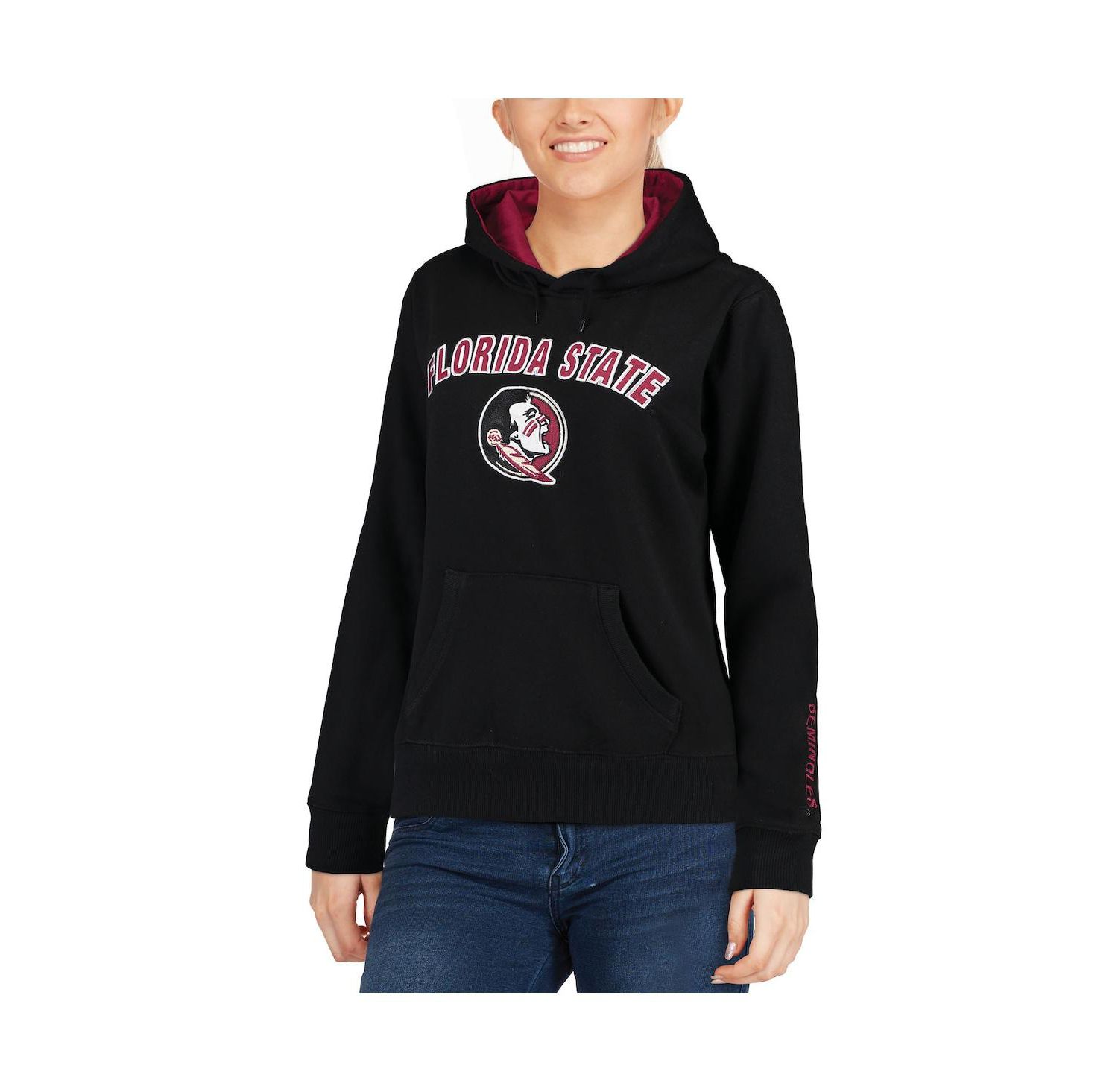 Women's Black Florida State Seminoles Arch & Logo 1 Pullover Hoodie