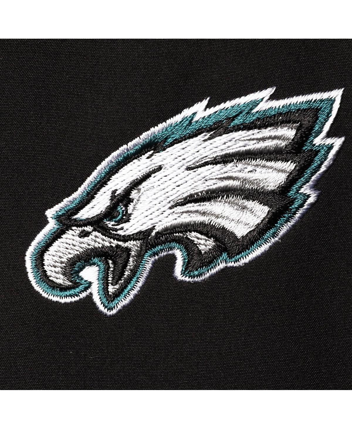 DUNBROOKE MEN'S DUNBROOKE BLACK AND GRAY PHILADELPHIA EAGLES BIG AND TALL ALPHA FULL-ZIP HOODIE JACKET 