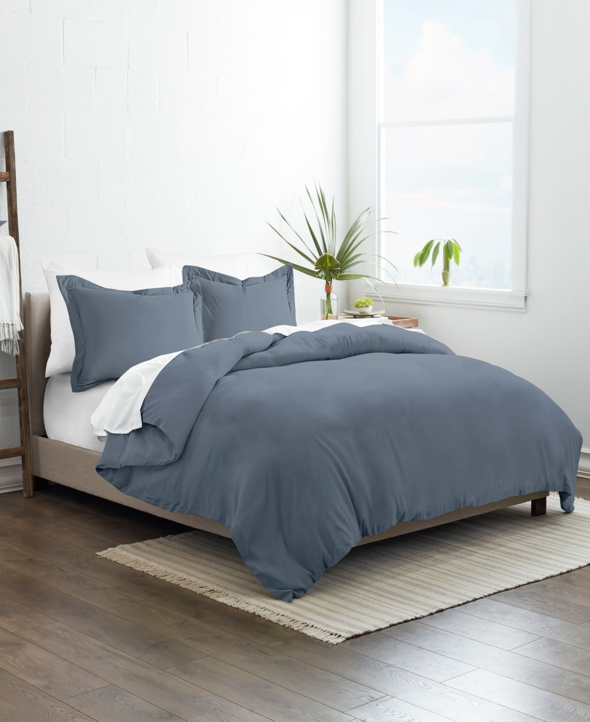 Ienjoy Home Double Brushed Solid Duvet Cover Set, King/california King In Stone