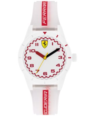 Ferrari Kid's Red Rev White Silicone Strap Watch 34mm