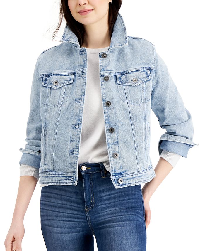 Style & Co Petite Classic Denim Jacket, Created for Macy's & Reviews ...