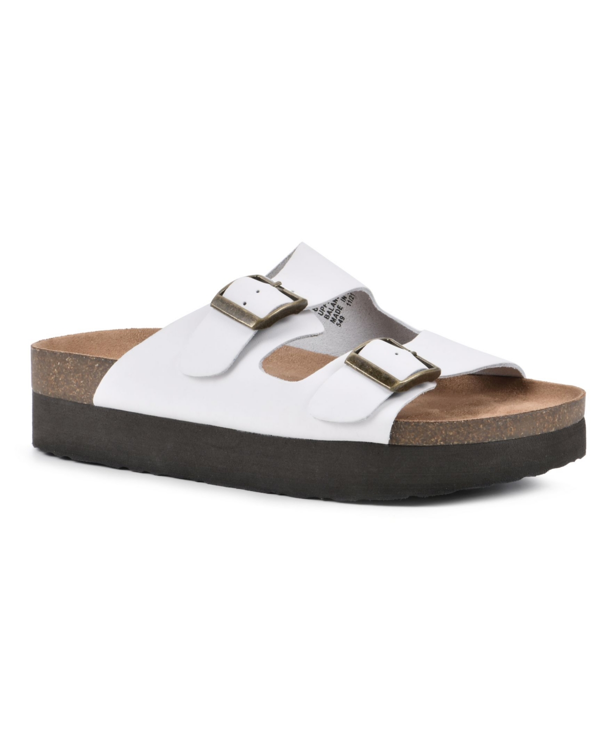 white mountain slide sandals