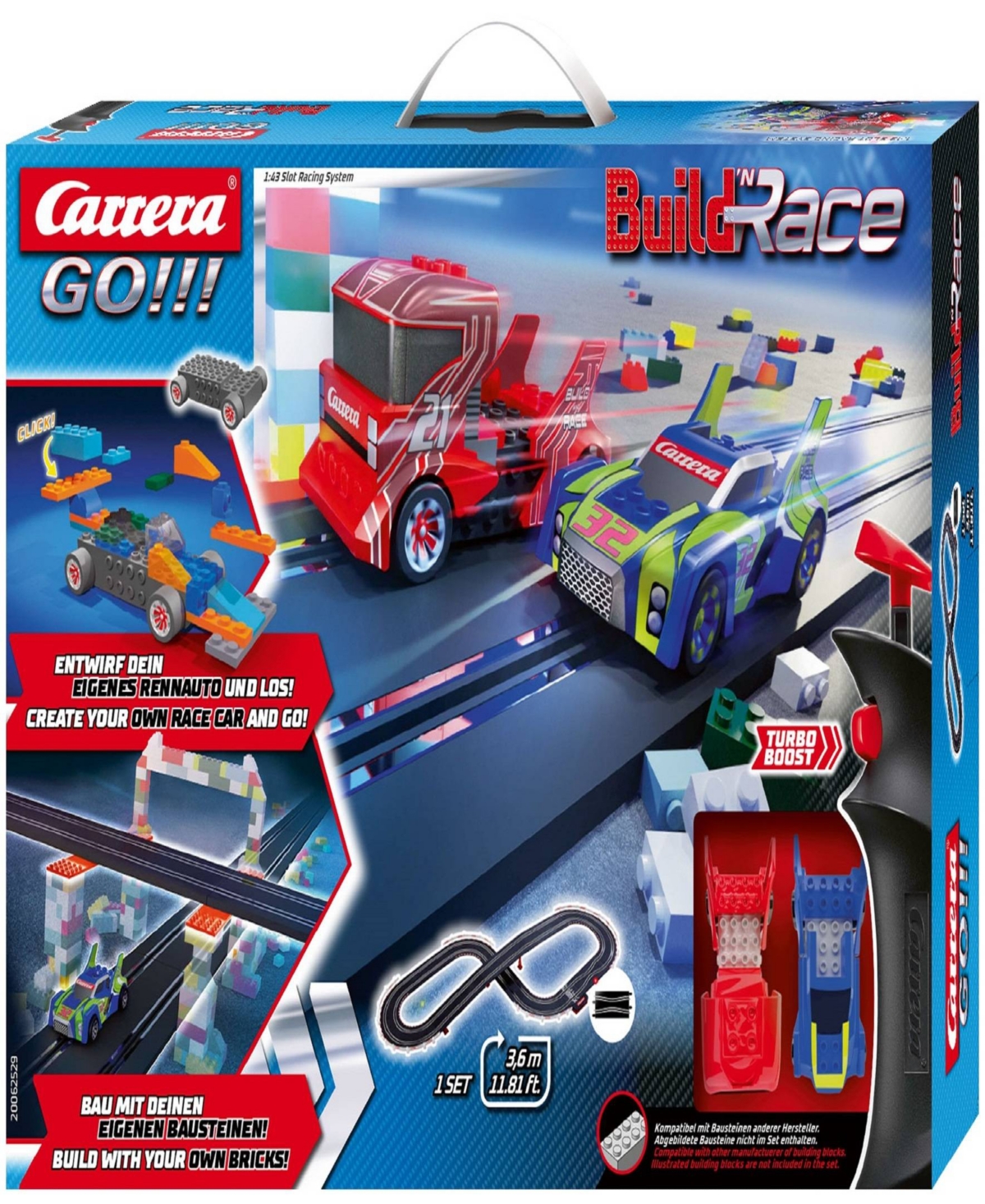 Carrera Kids' Go Build 'n Race 11.81' Electric Powered Slot Car Race Track Set In Black