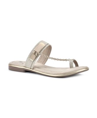 White Mountain Women's Zoria Chain Flat Thong Sandals - Macy's