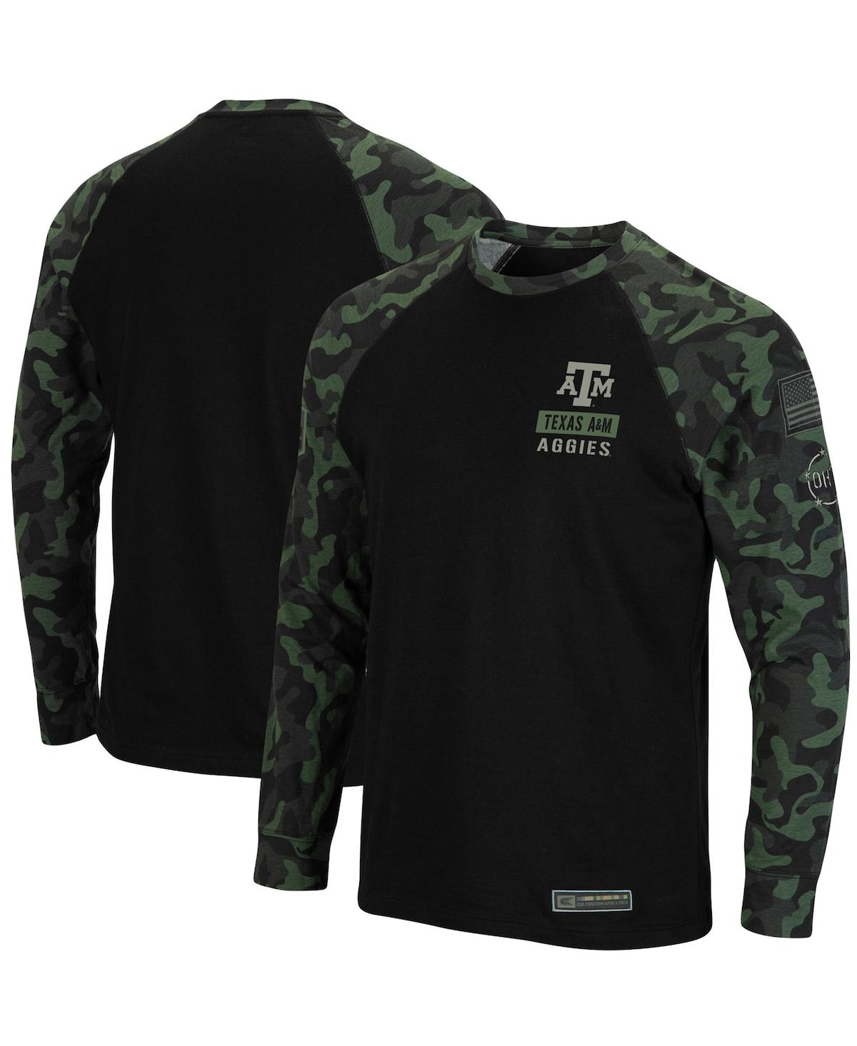 Men's Black Texas A&M Aggies Oht Military-Inspired Appreciation Camo Raglan Long Sleeve T-shirt - Black