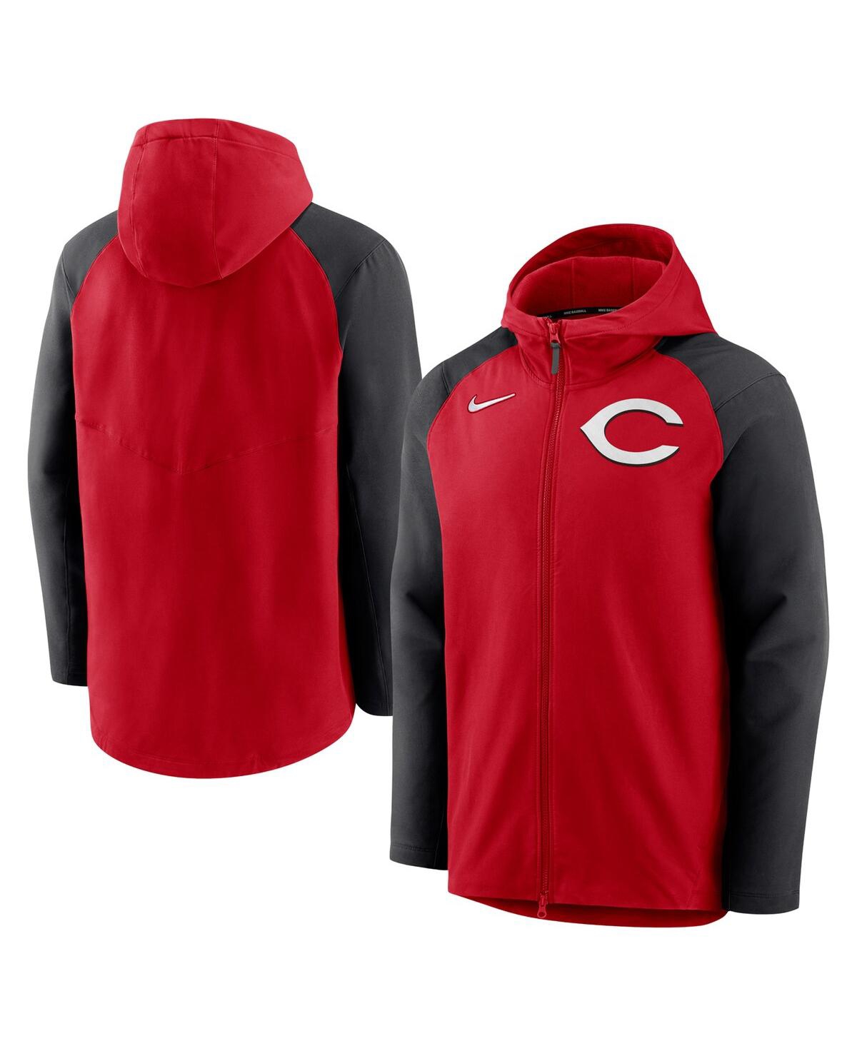 Men's Nikeand Black Cincinnati Reds Authentic Collection Full-Zip Hoodie Performance Jacket - Red, Black