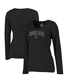 Women's Black Michigan State Spartans Campus Long Sleeve T-shirt