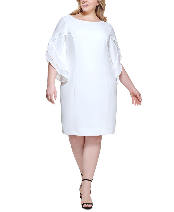 Macy's all white plus size clearance dresses