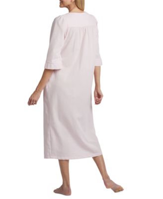 Long Zipper Embroidered Seersucker Robe