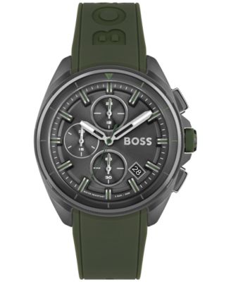 Hugo Boss - Men's Chronograph Green Silicone Strap Watch 44mm