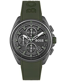 Volane Men's Chronograph Green Silicone Strap Watch 44mm