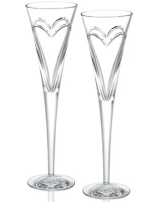 Waterford - Artisan Engraved Love & Romance Toasting Flutes, Set of 2