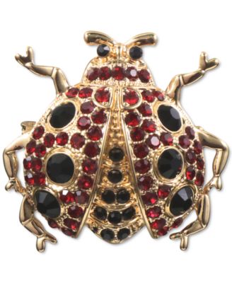 Charter Club - Rose Gold-Tone Crystal Ladybug Pin