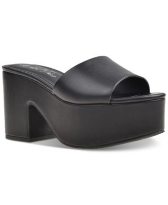 macy's black platform sandals