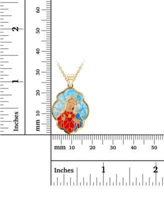 Enamel Mary 18" Pendant Necklace in 14k Gold