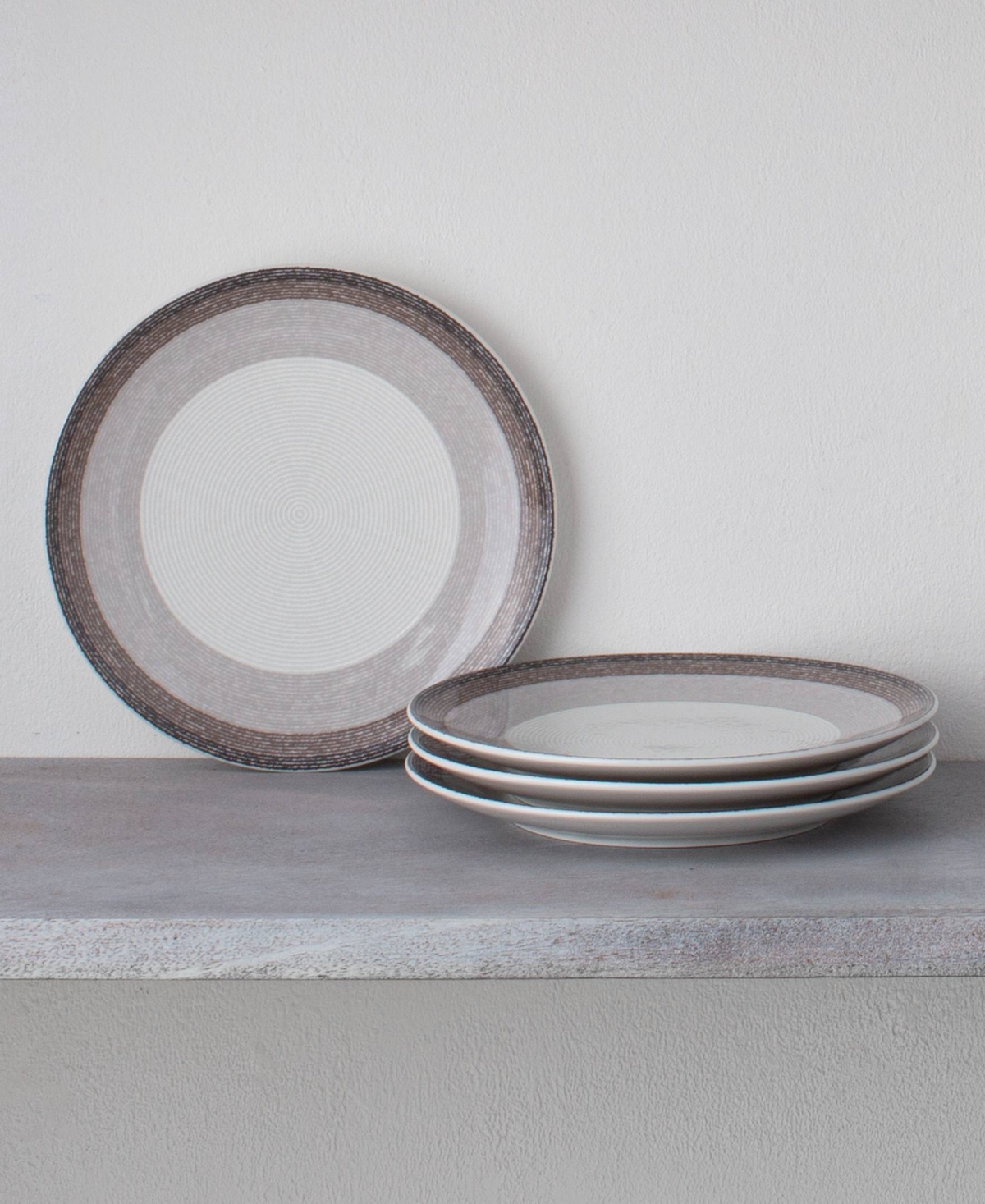 Noritake Colorscapes Layers Coupe Salad Plate Set Of 4, 8.25" In Brown