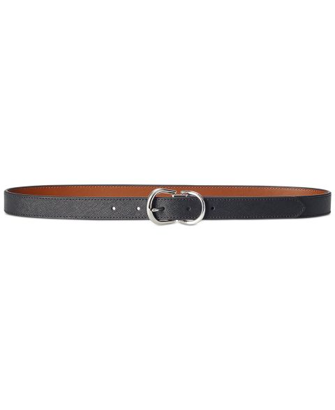 Женский ремень Lauren Ralph Lauren Reversible Crosshatch Leather, цвет: Чёрный / Рыжевато-коричневый