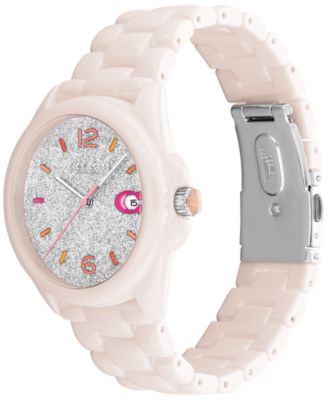 COACH Women's Greyson Soft Pink Ceramic Bracelet Watch 36mm Macy's