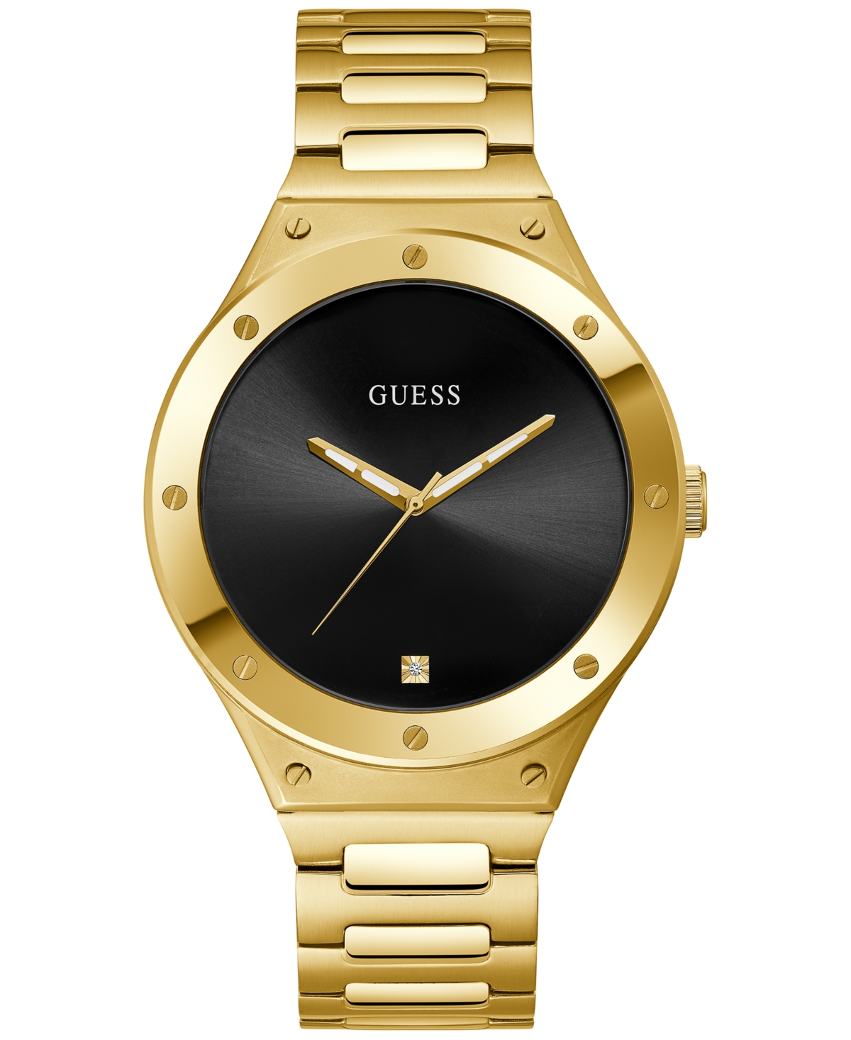 Guess Men's Diamond Accent Gold-tone Stainless Steel Bracelet Watch ...