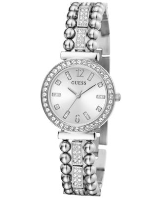 Women's Crystal Beaded Stainless Steel Bracelet Watch 30mm