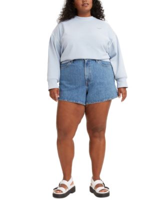 Trendy Plus Size High-Rise Denim Shorts 