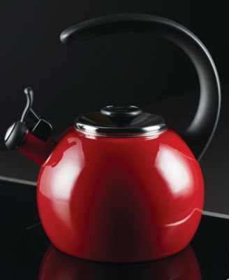 Enamel on Steel 2-Qt. Whistling Teakettle with Flip-Up Spout