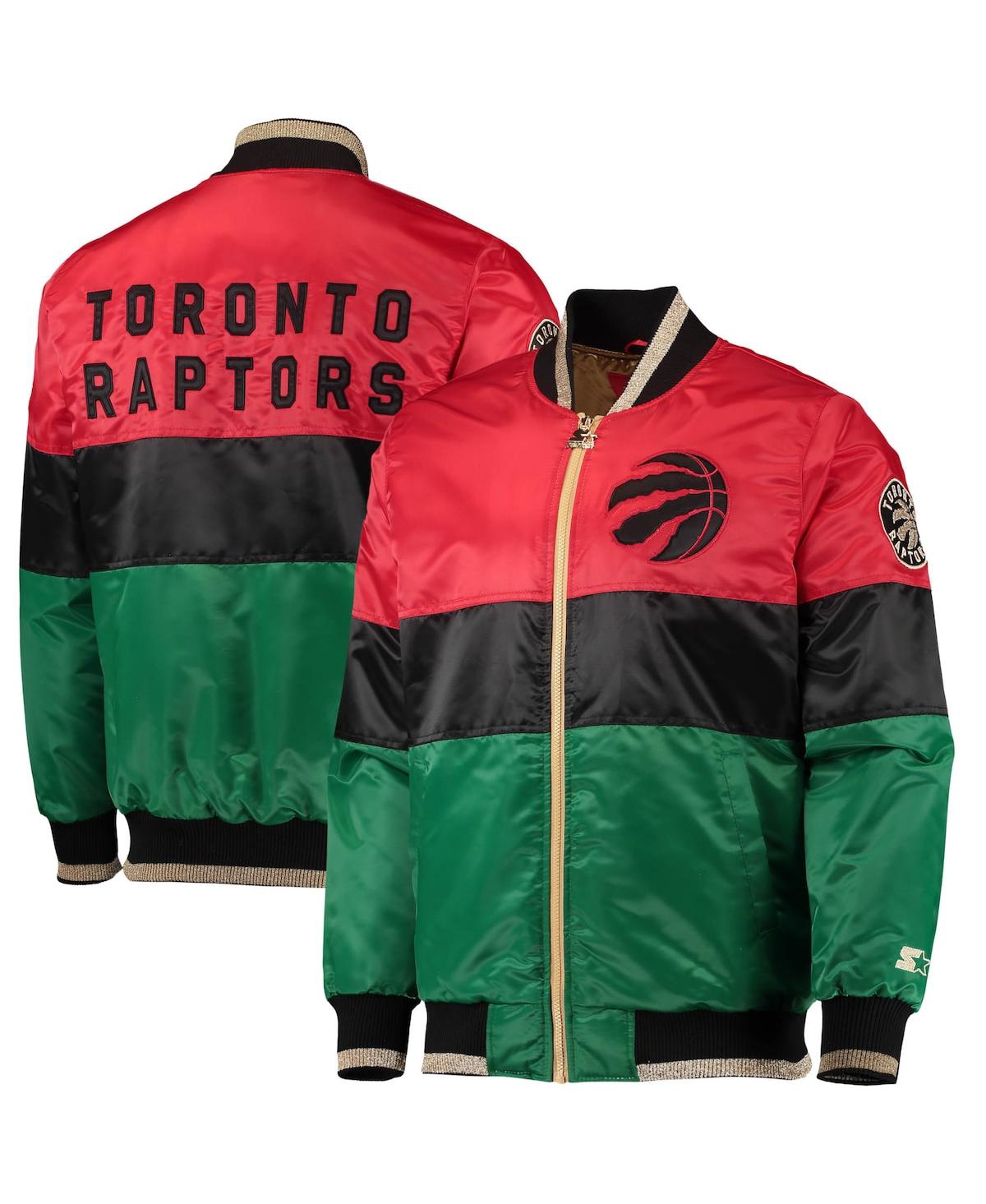Men's Starter Red and Black and Green Toronto Raptors Black History Month Nba 75th Anniversary Full-Zip Jacket - Red, Black, Green