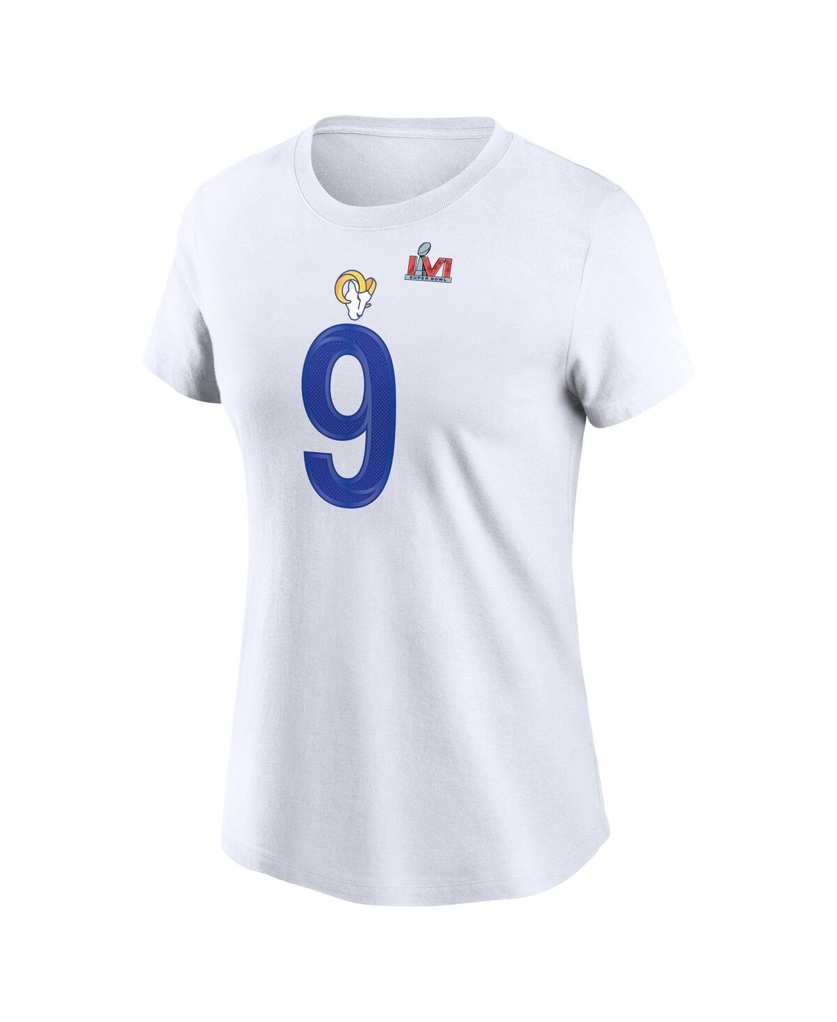 Women's Nike Matthew StaffordLos Angeles Rams Super Bowl Lvi Bound Name and Number T-shirt - White