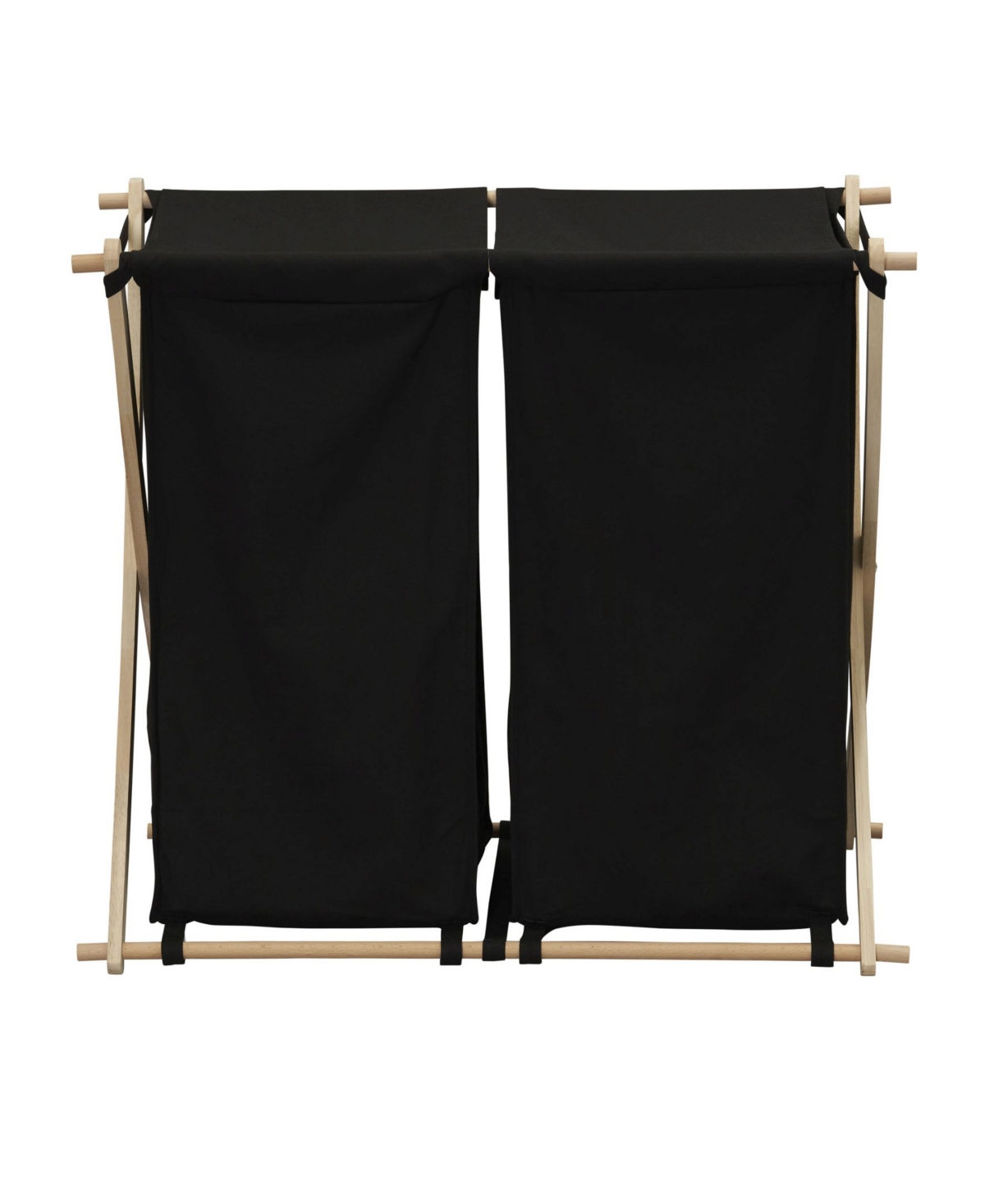 Household Essentials X-frame Wood Laundry Hamper In Black